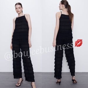 ZARA BNWT Ruffled Top + Pants 2pc Coord Set
